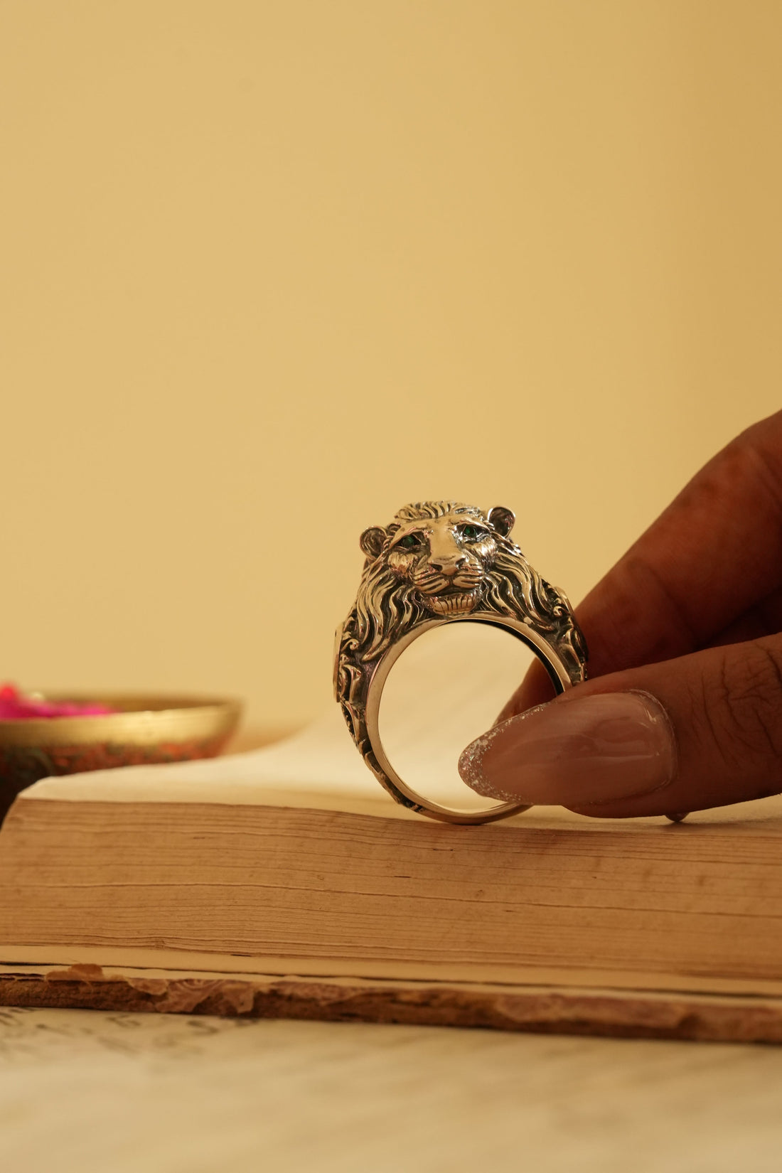 Majestic Lion Oxidised Silver Ring
