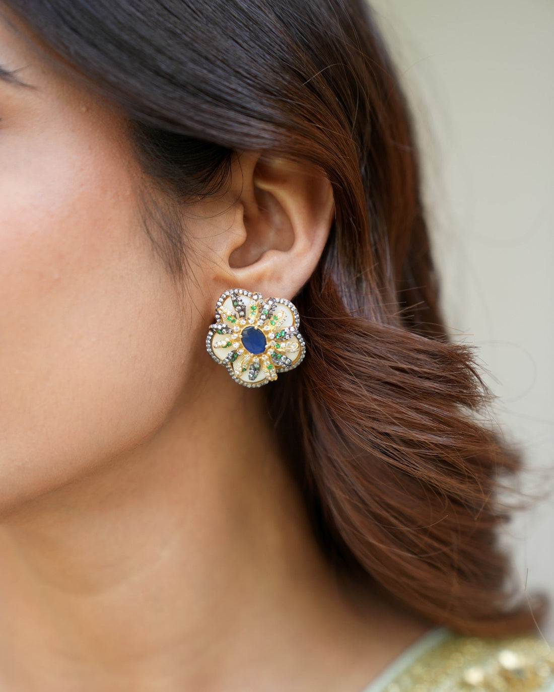 Floral Studs with with stone