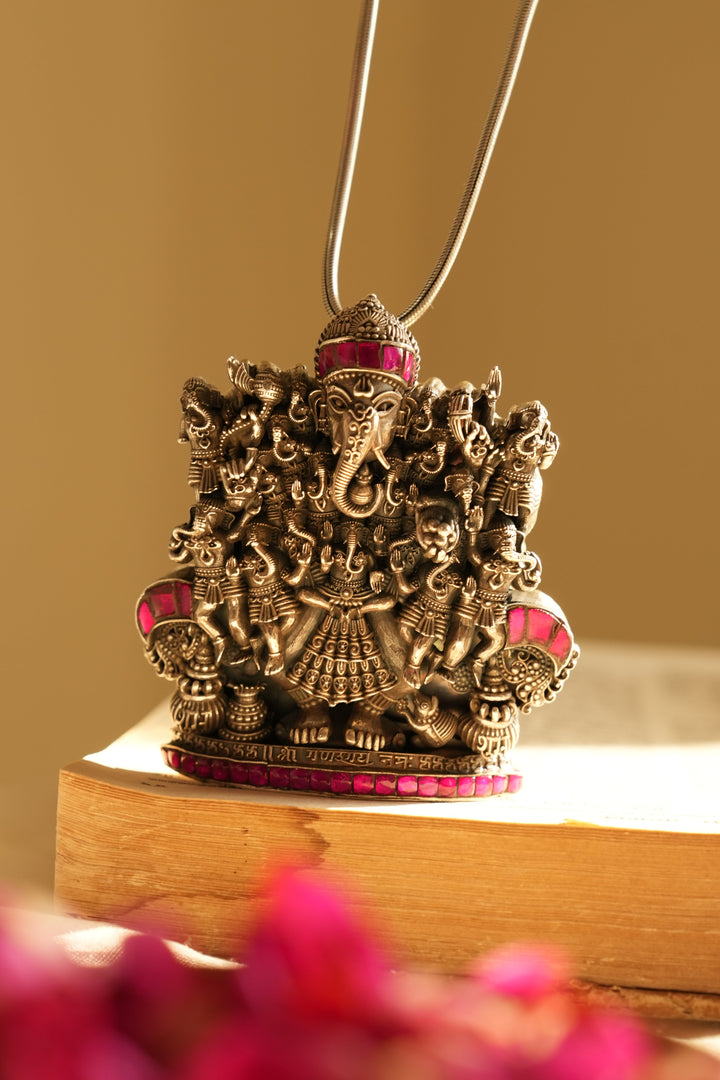 Antique Ganesha Silver Pendant without Chain
