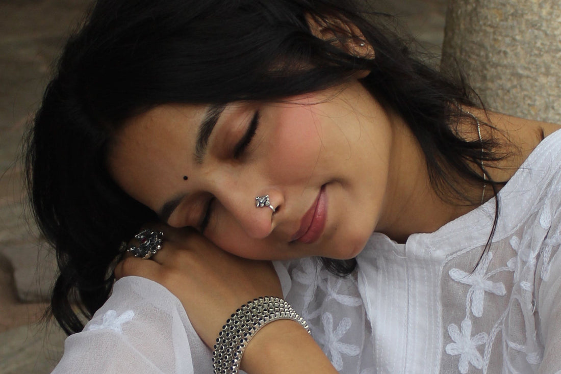 Silver clear Stone Nosepin