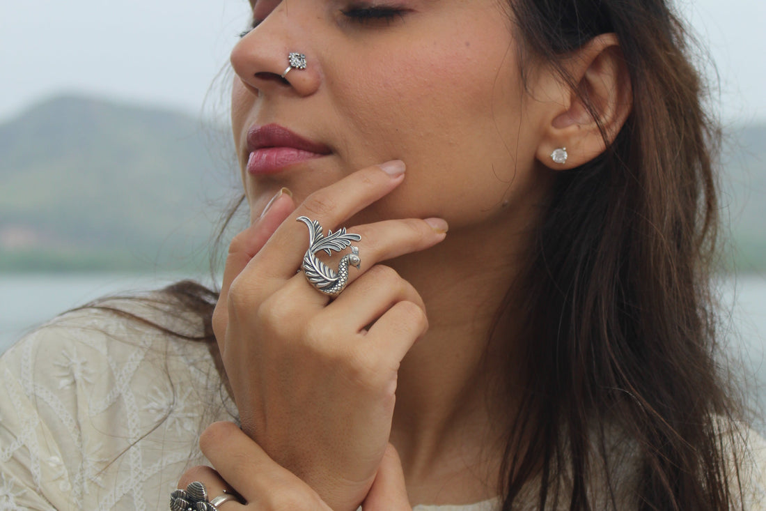 Silver Peacock Ring