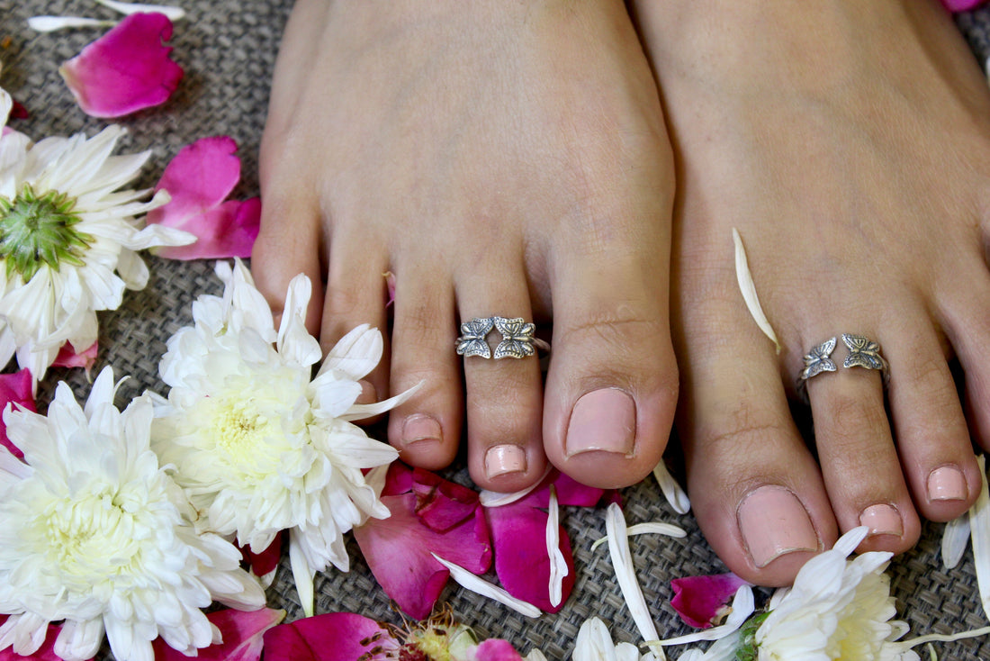 925 Silver Butterfly Toe Ring