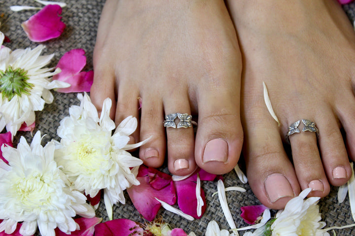 925 Silver Butterfly Toe Ring