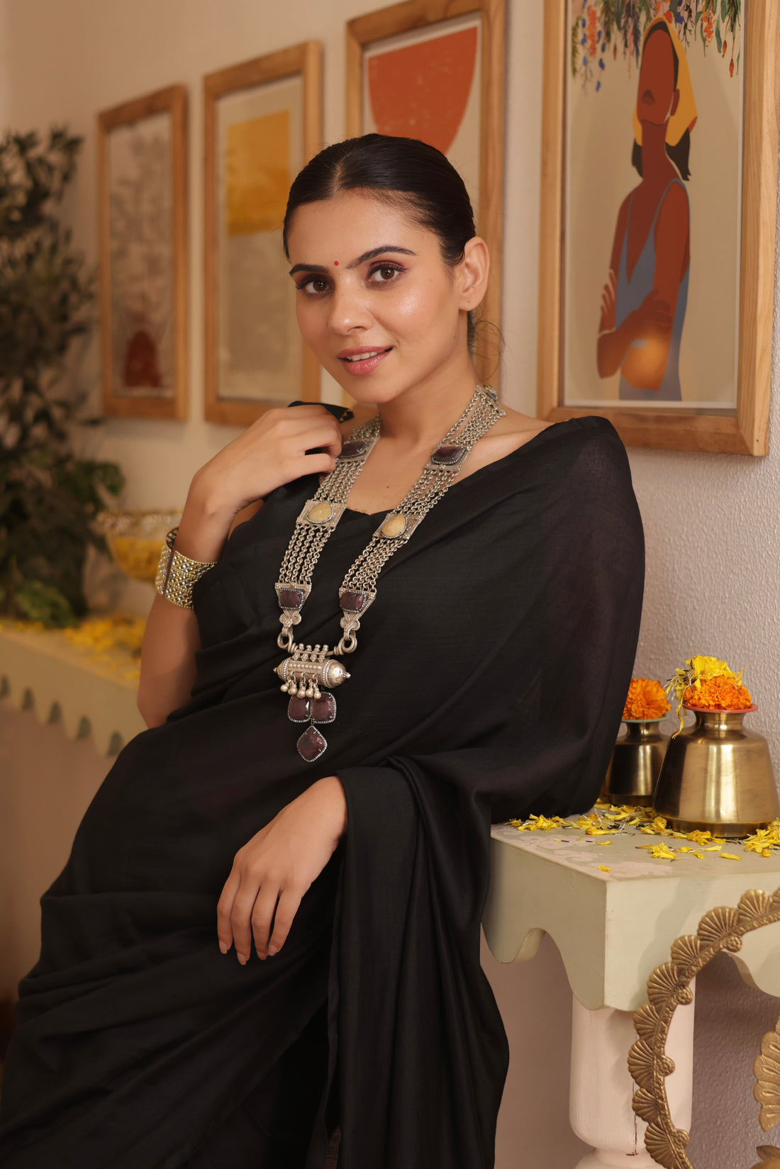 Rajwada Bohemian Set with Multi sapphire stone