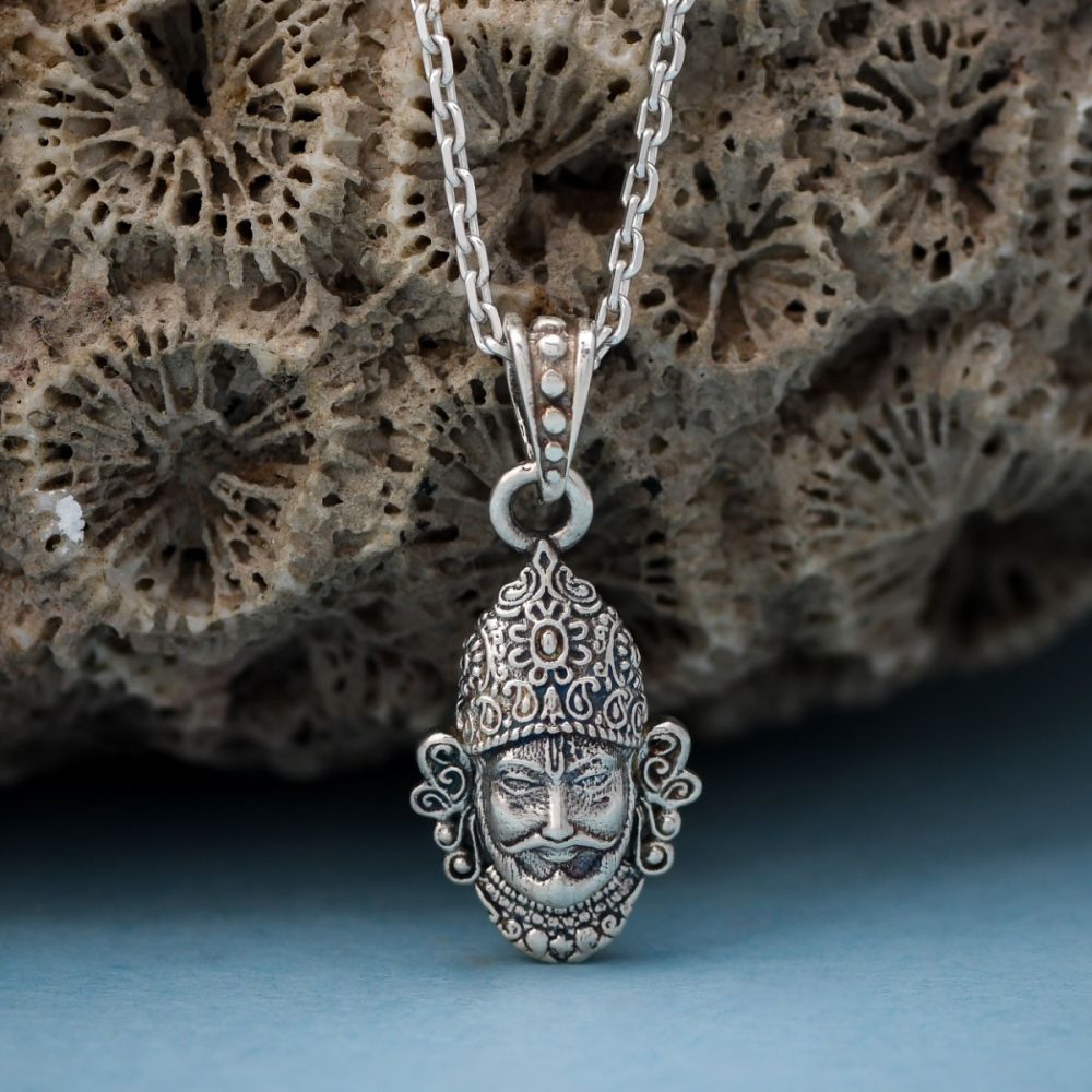 Silver Khatu Shyam ji  pendant