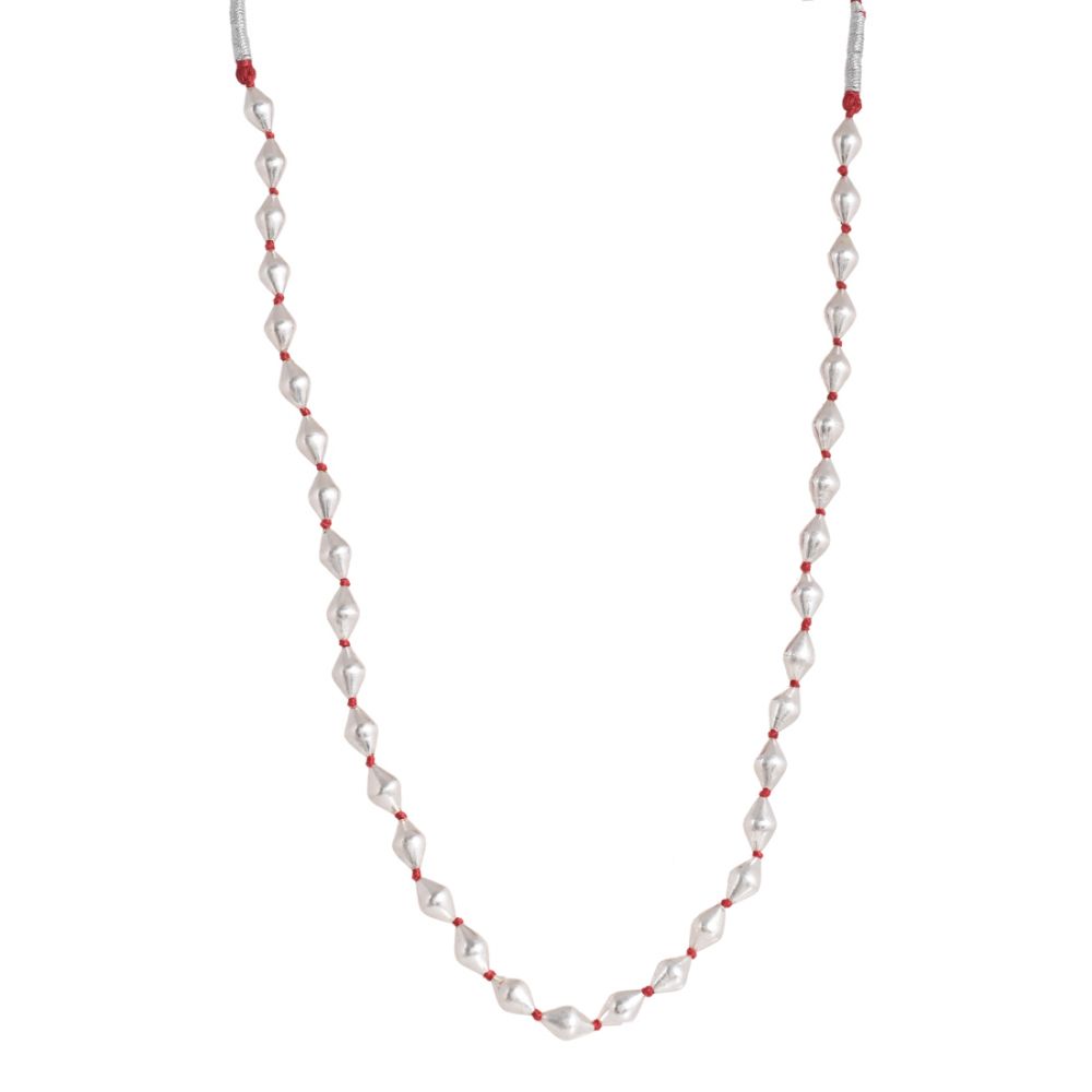 Silver single layer dholki necklace