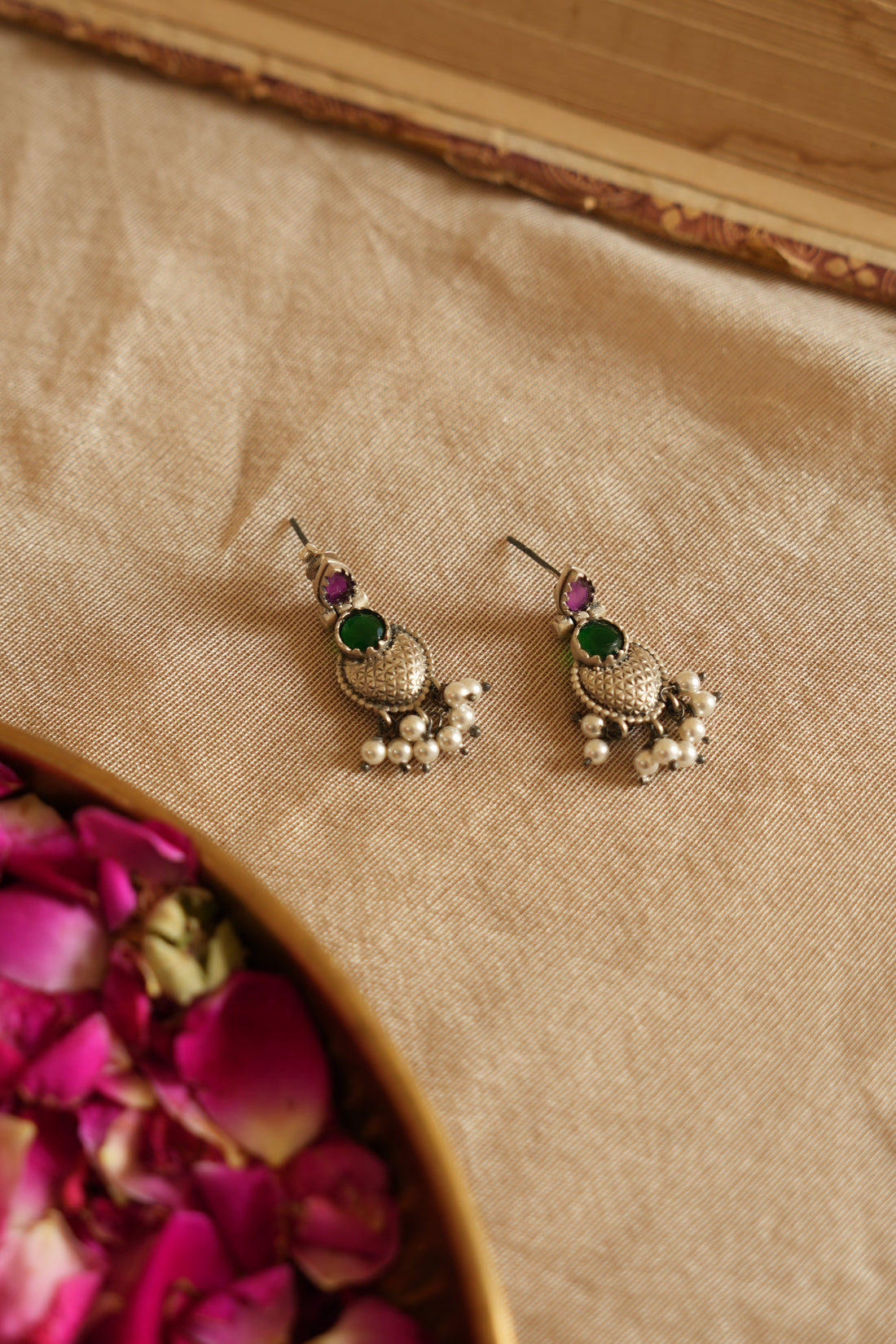 Elegant Oxidised Silver Earrings