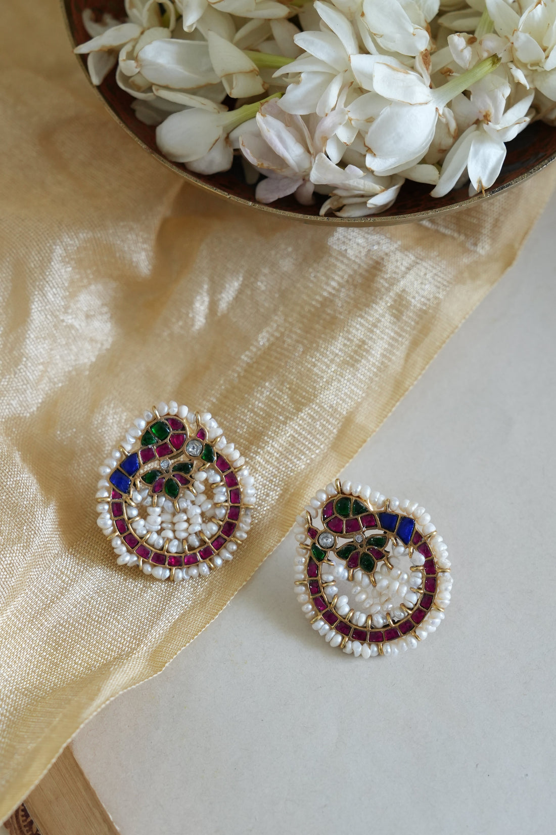 Colorful Meenakari Style Silver Earring