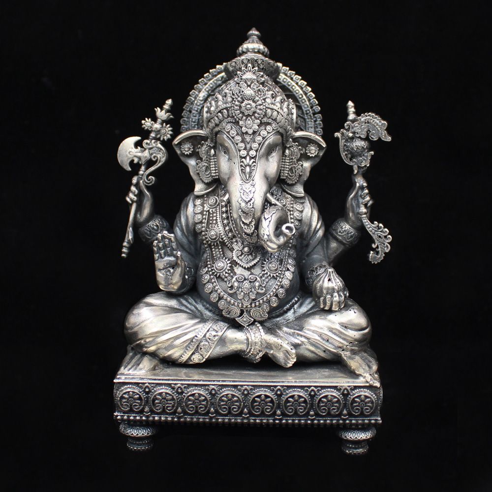 Silver lord ganesha murti