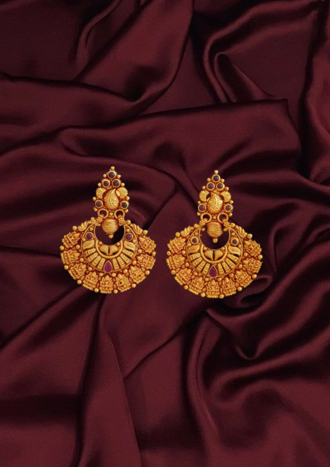 Exquisite Silver Temple Earrings with Gold Detailing
