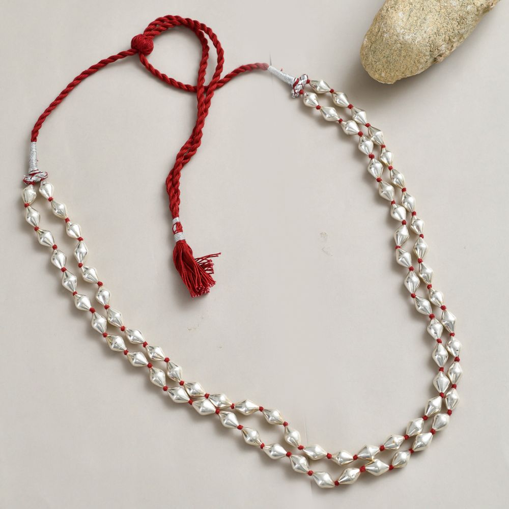 Silver dholki necklace