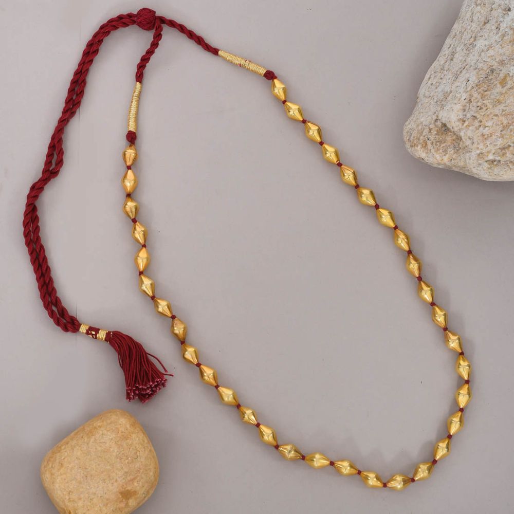Gold Polish dholki necklace