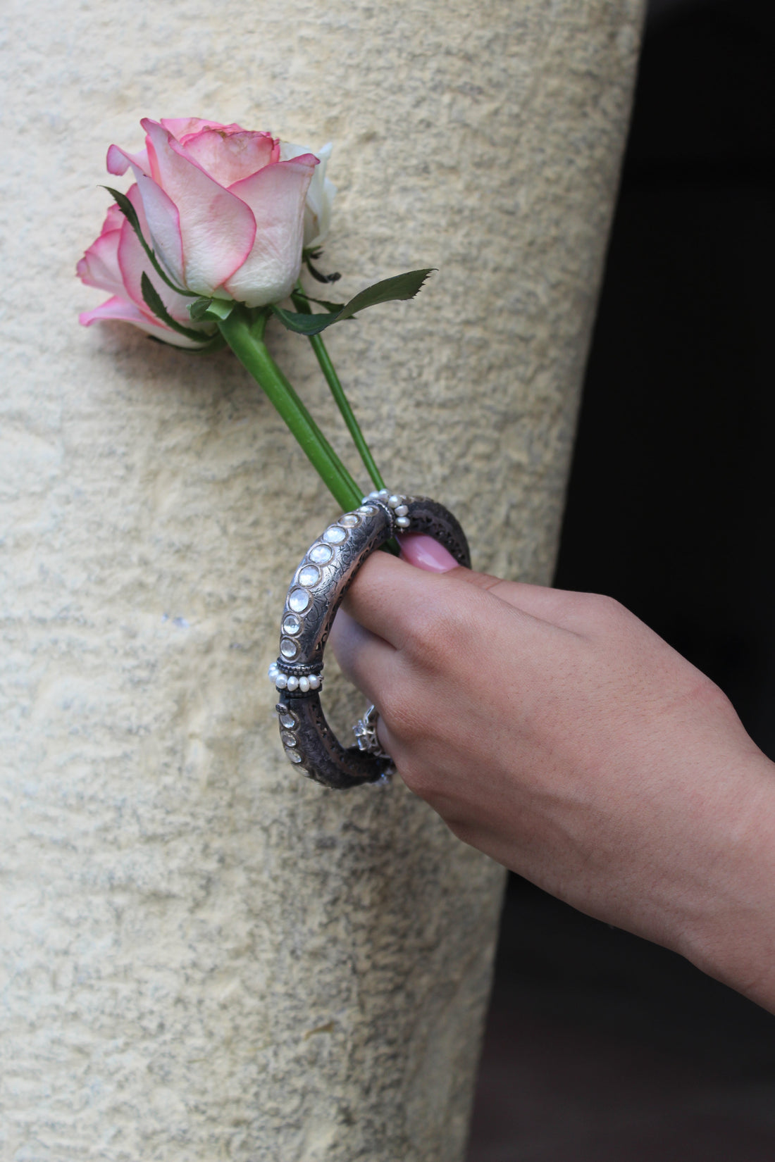 Silver Antique Oxidise Bangle