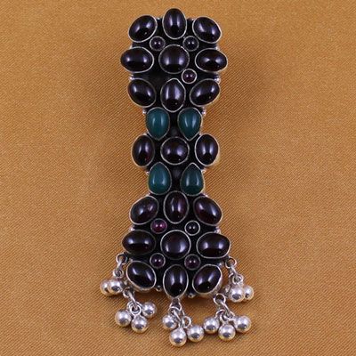 Silver stone keyring