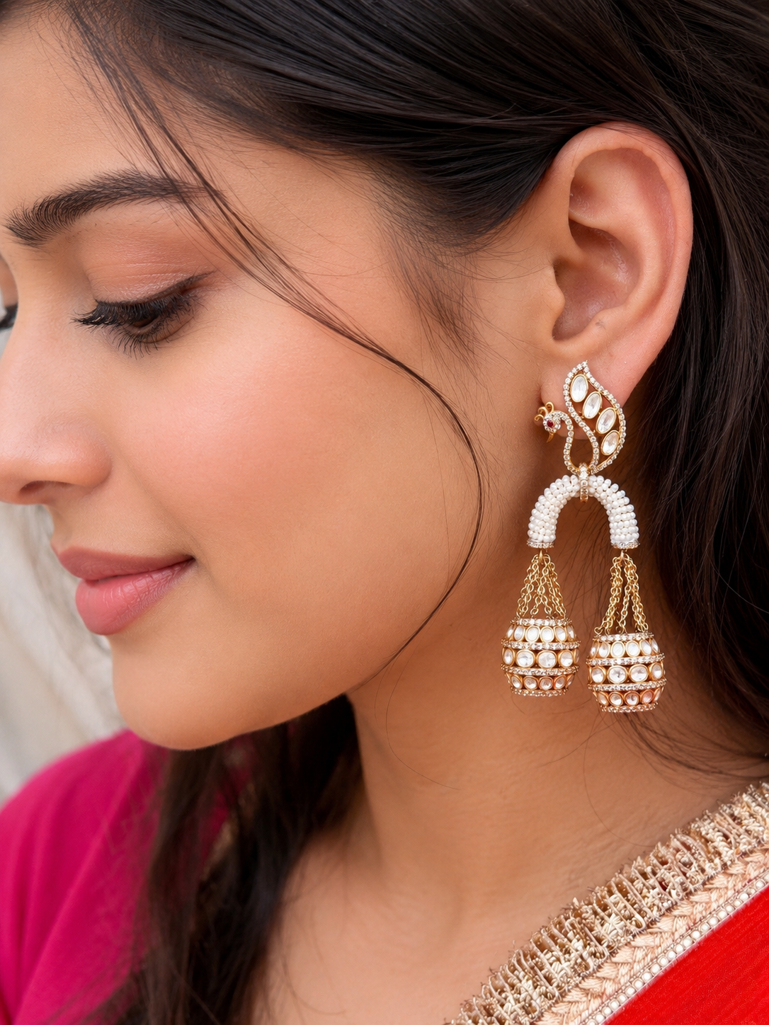 Silver mor matka earrings