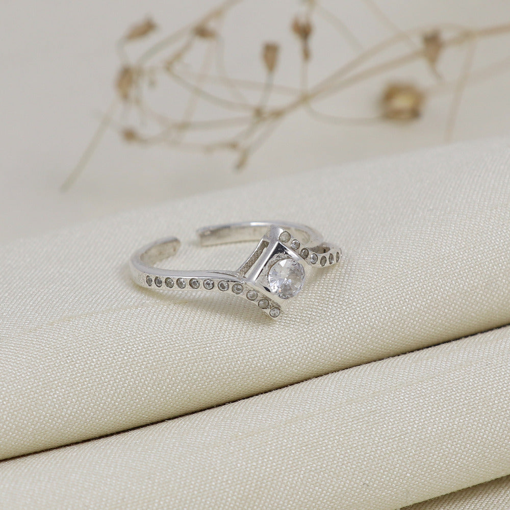 Rhombus Shape Silver Ring