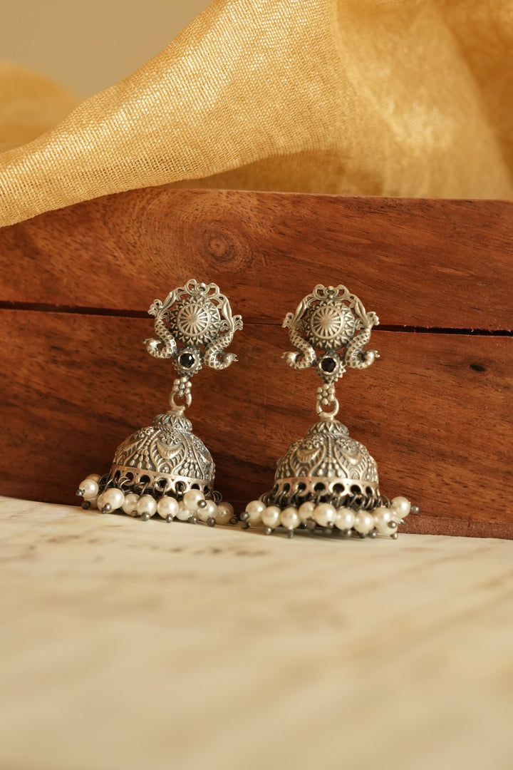 Traditional Oxidised Silver Jhumka