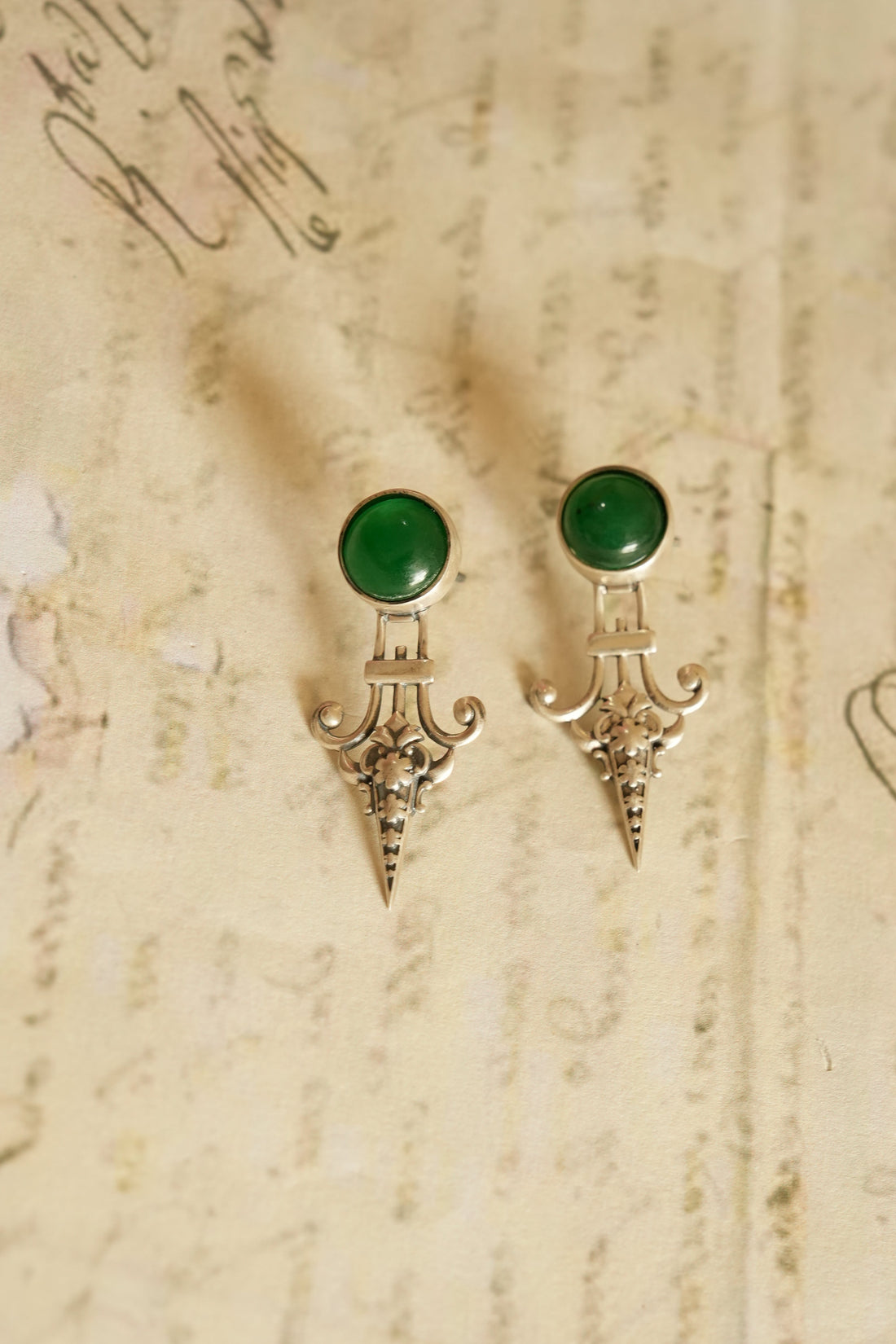 Sword-Inspired Oxidised Silver Earrings