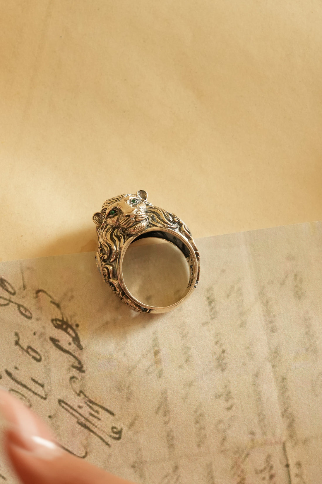 Majestic Lion Oxidised Silver Ring