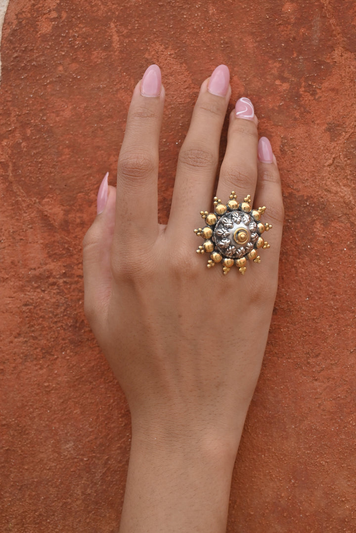 Silver  Surya Chakra Ring