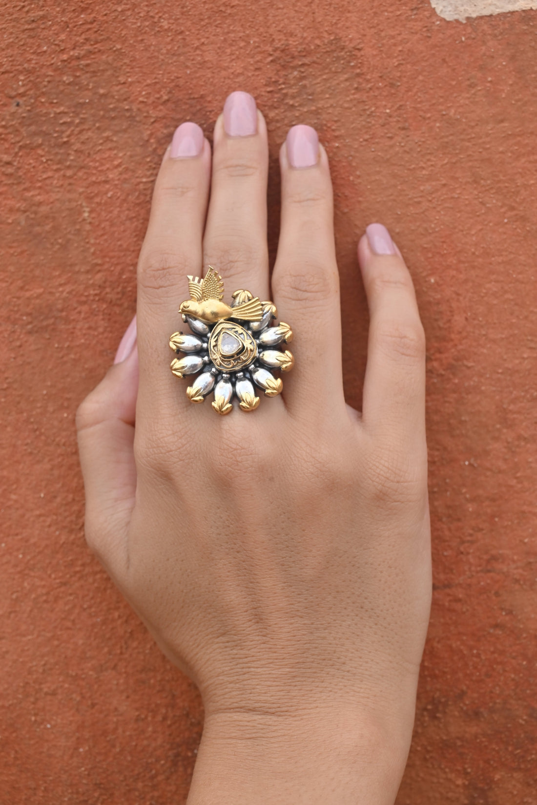 Silver Fusion Dual Tone Birdy Ring