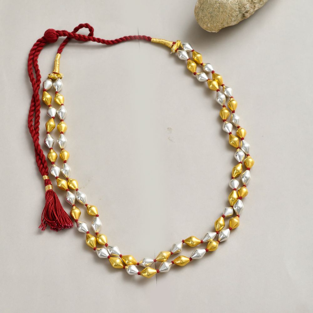 Dual Tone Double layer Dholki Necklace