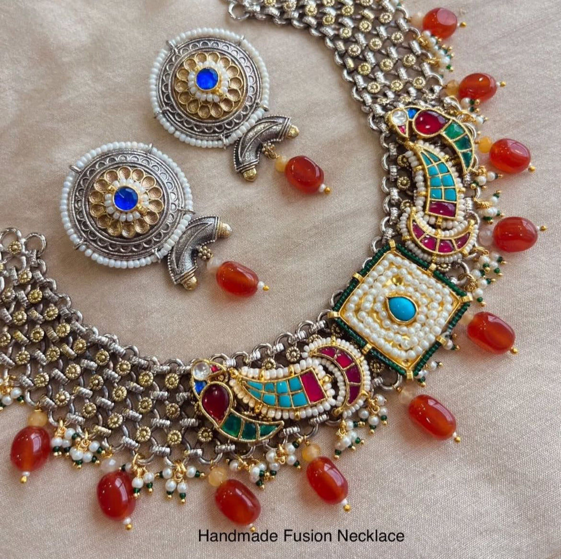 Fusion Silver Jewellery Hand made Necklace Set