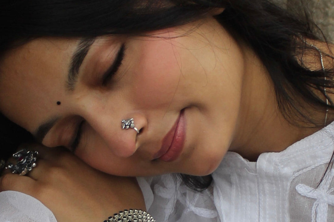 Silver clear Stone Nosepin