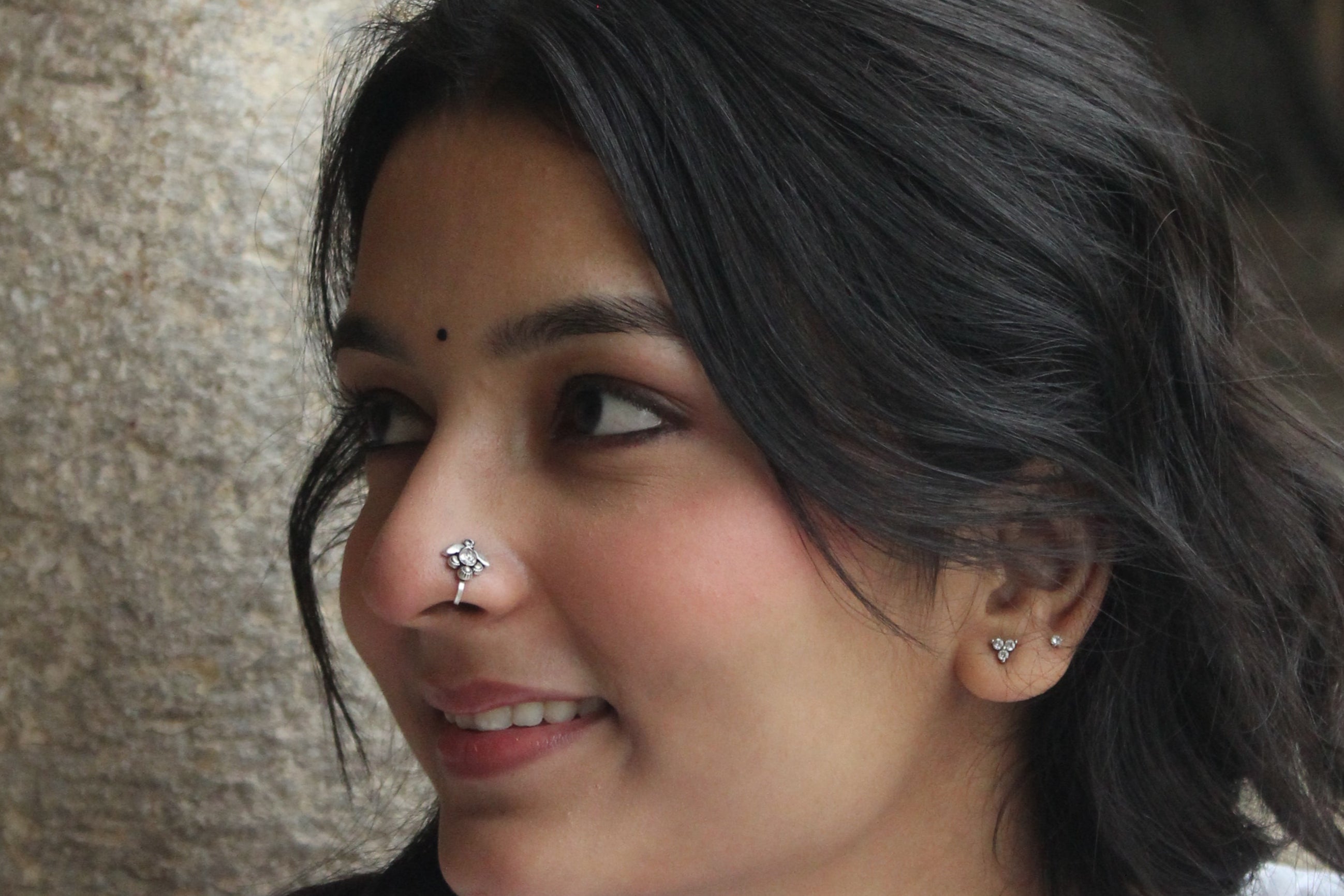 Silver clear Stone Nosepin