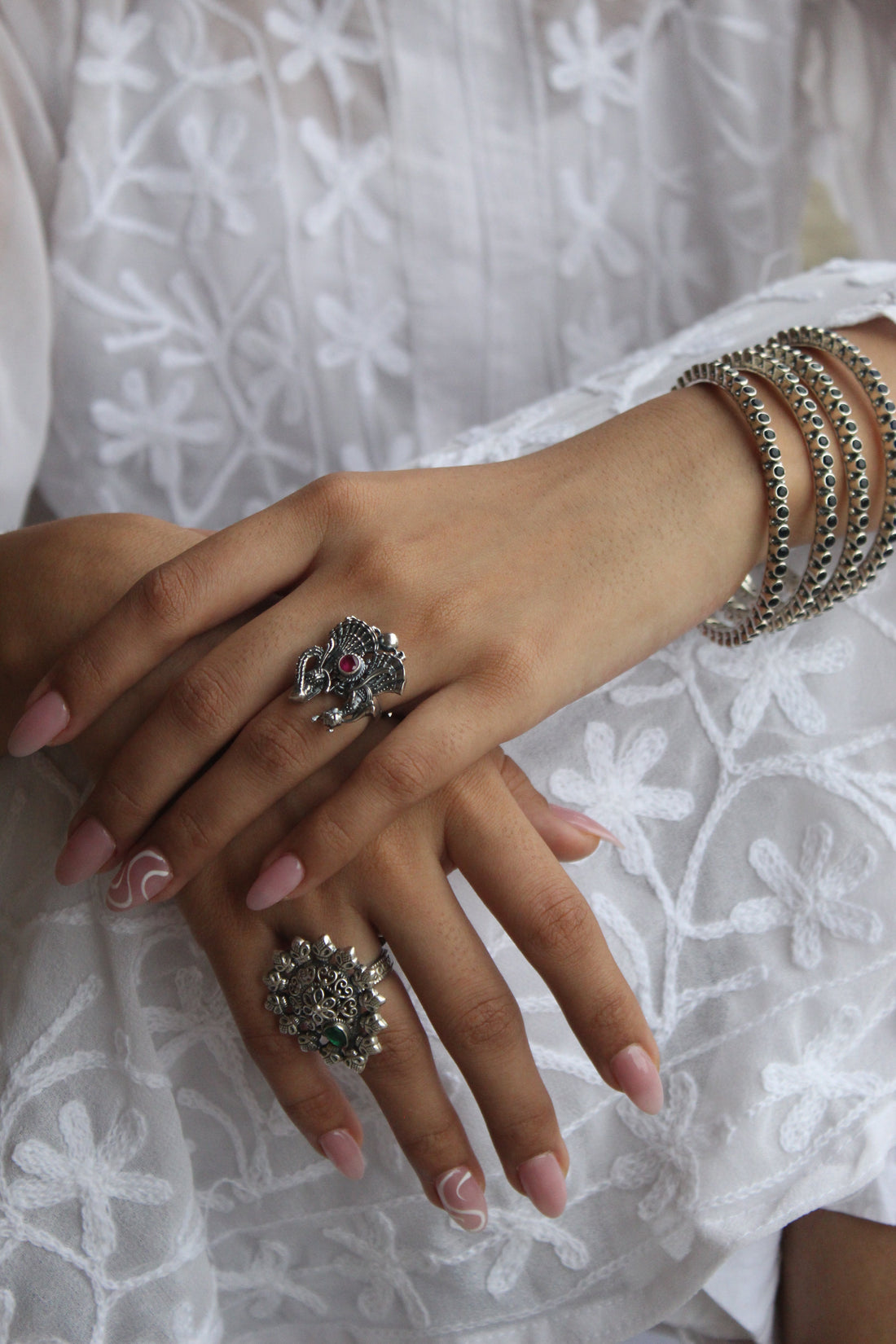 Silver Radha Krishna Ring