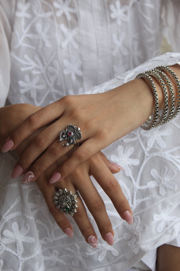 Silver Radha Krishna Ring