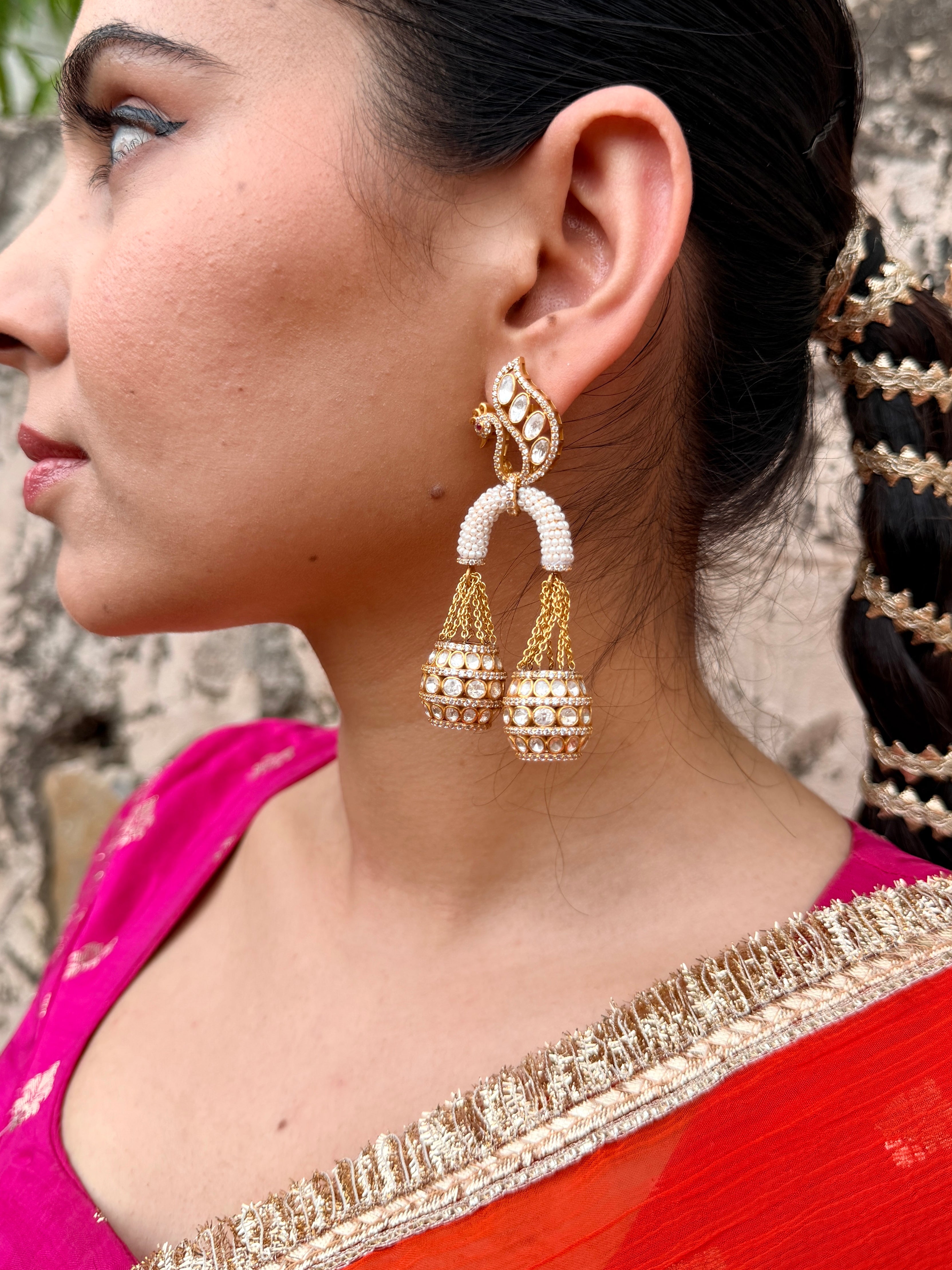 Silver mor matka earrings