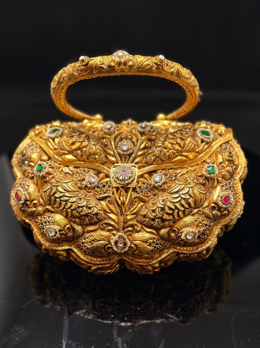 Nakshi Work Silver Gilt Clutch