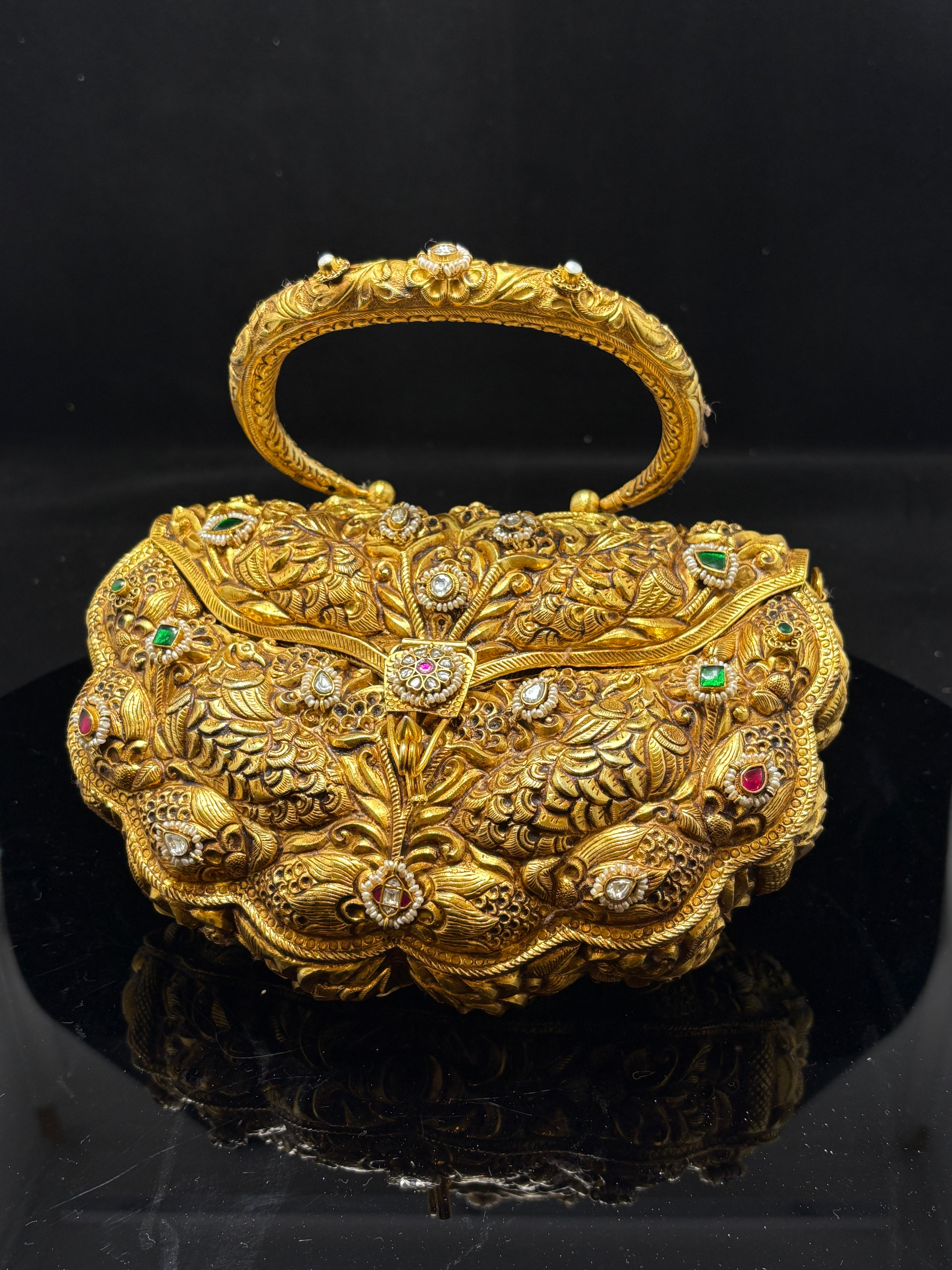 Nakshi Work Silver Gilt Clutch