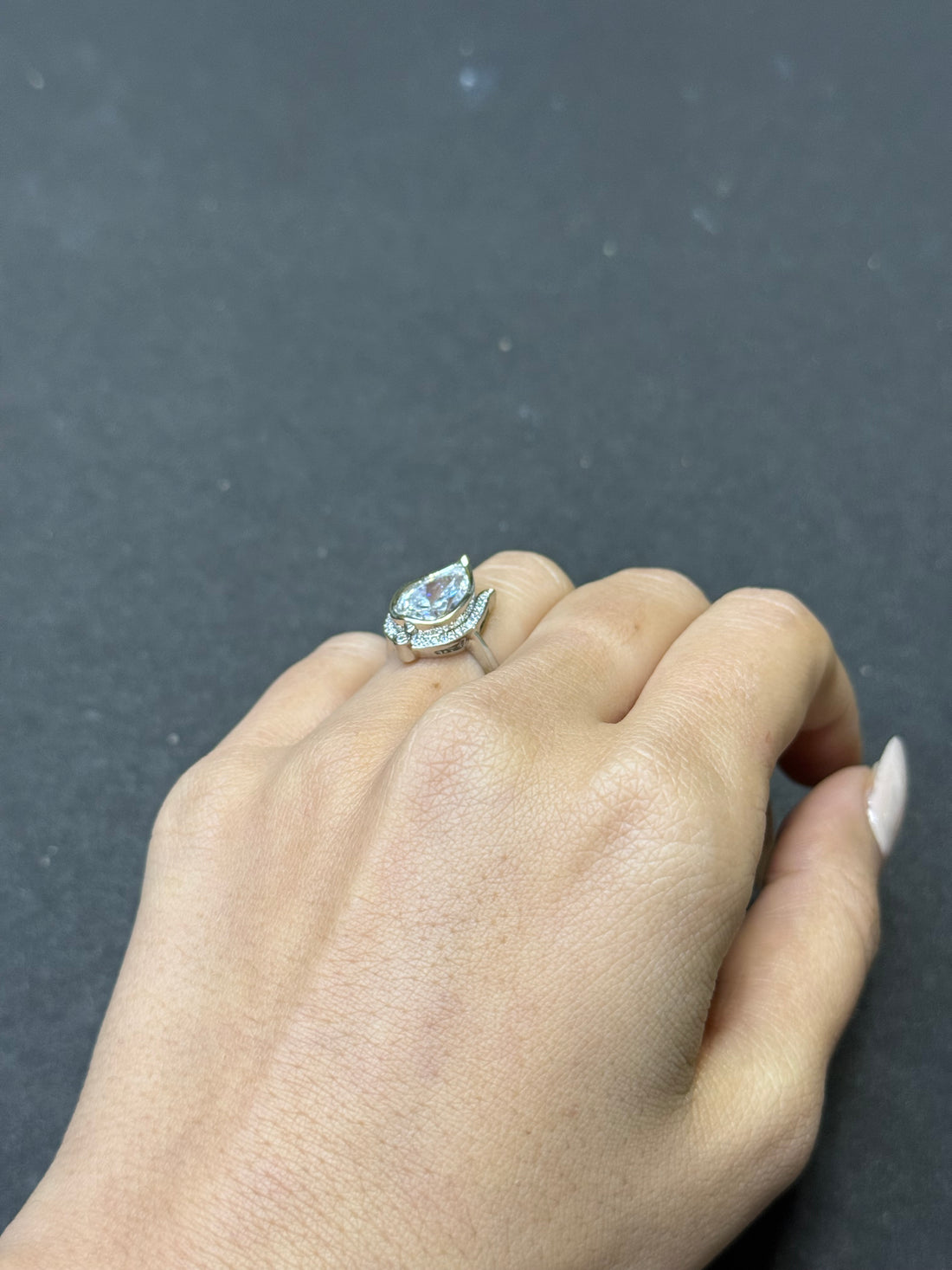 Lotus shaped silver ring