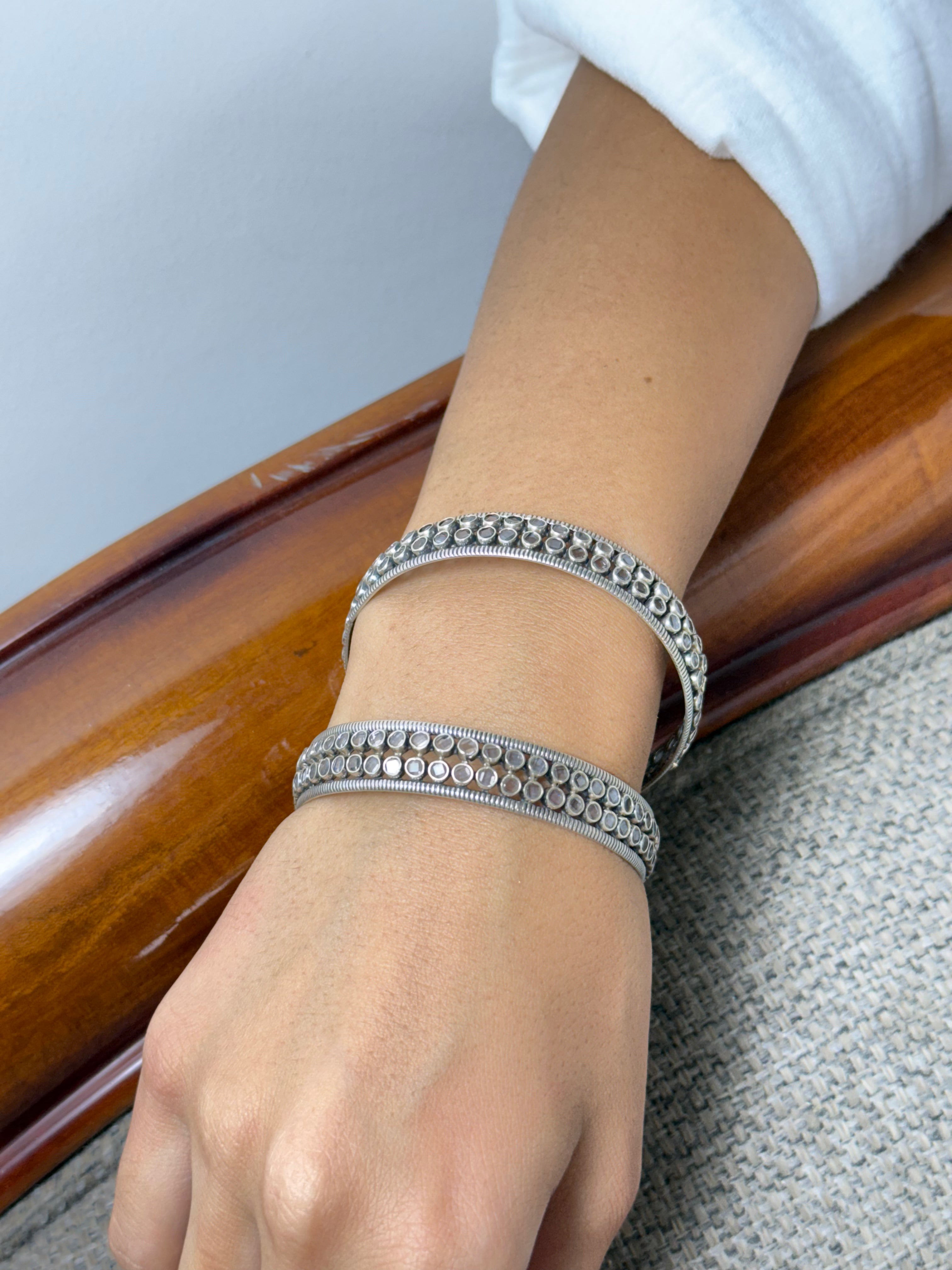 925 Silver Double MoonLoop Bangle