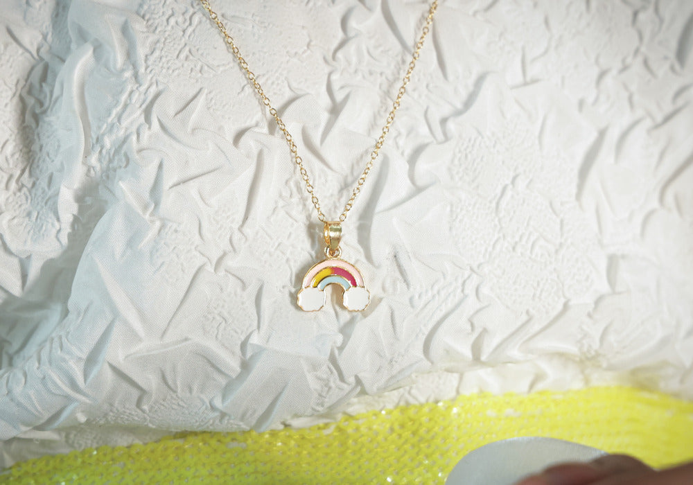 Silver Rainbow Shaped Pendant for Kids