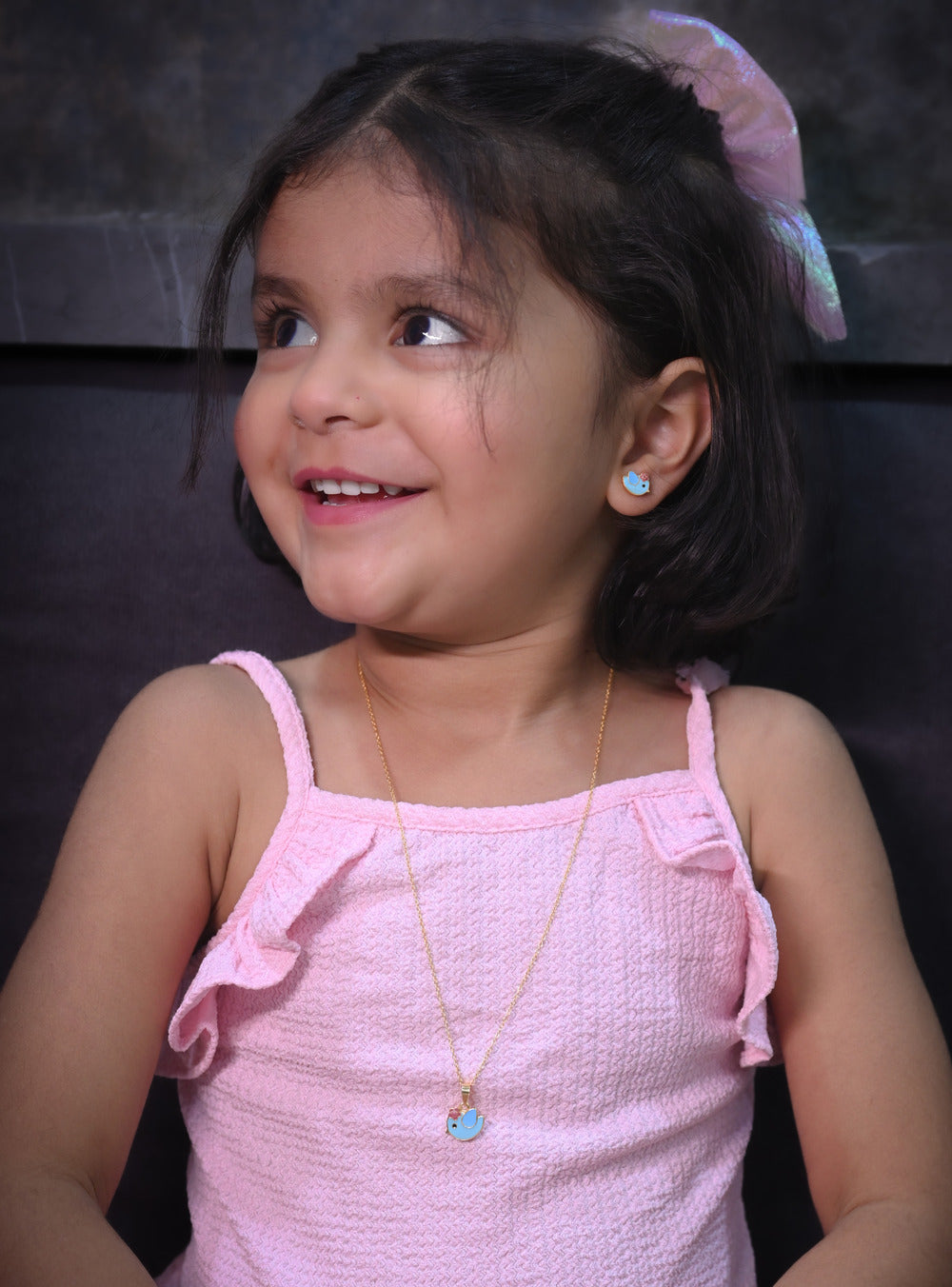 Kids Silver Bird shape earrings and Pendant