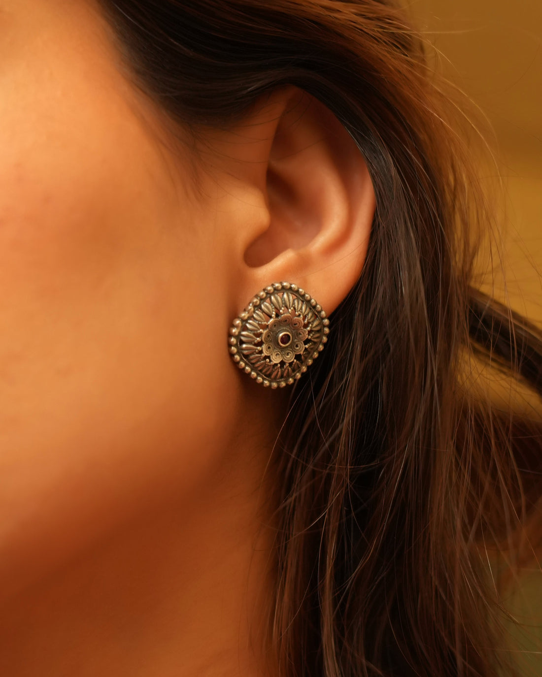 Minimalist Oxidised Silver Studs