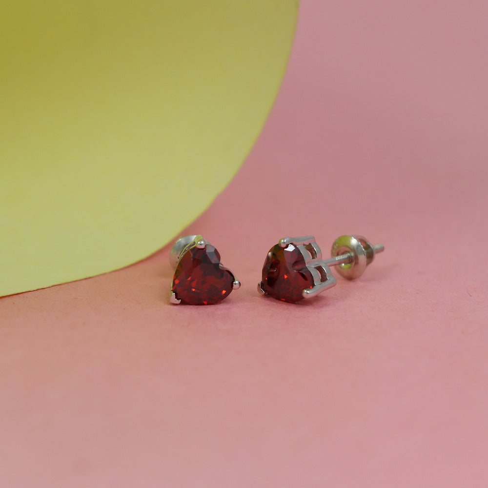 Red Heart Shape studs