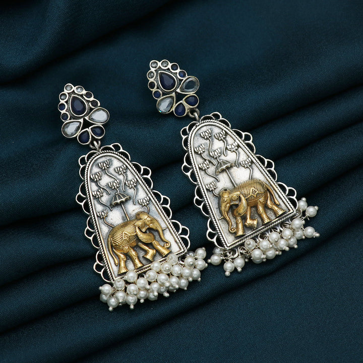 Silver Elephant Earring