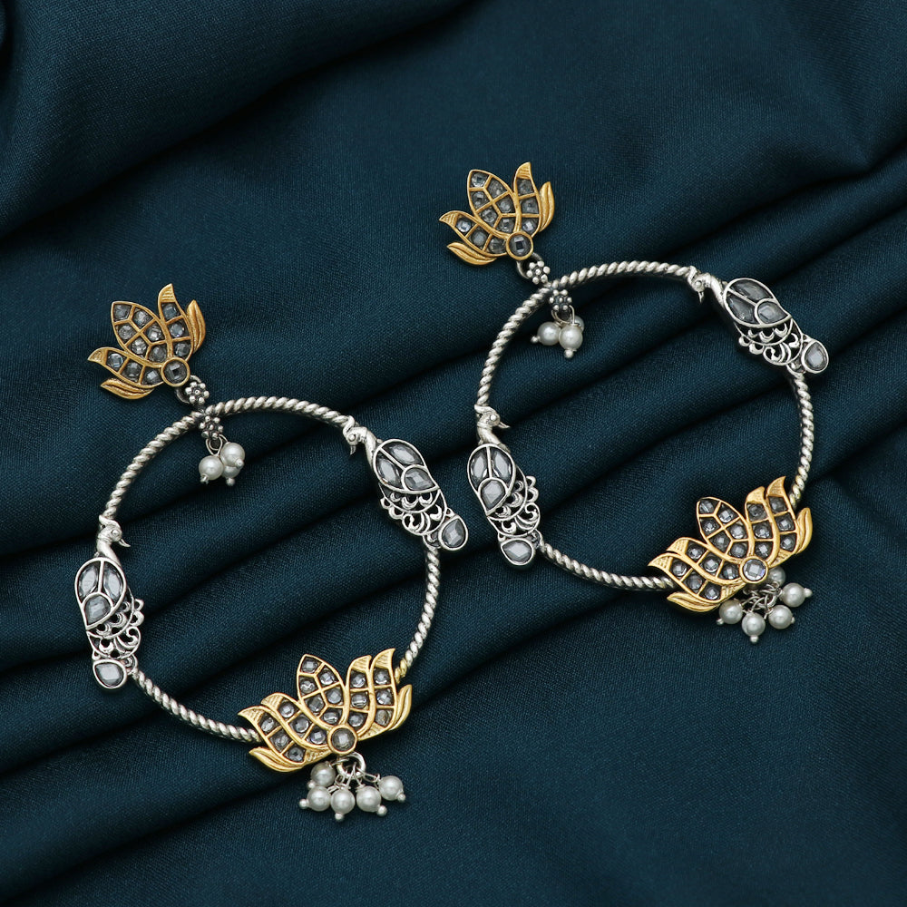 Silver Lotus Earring