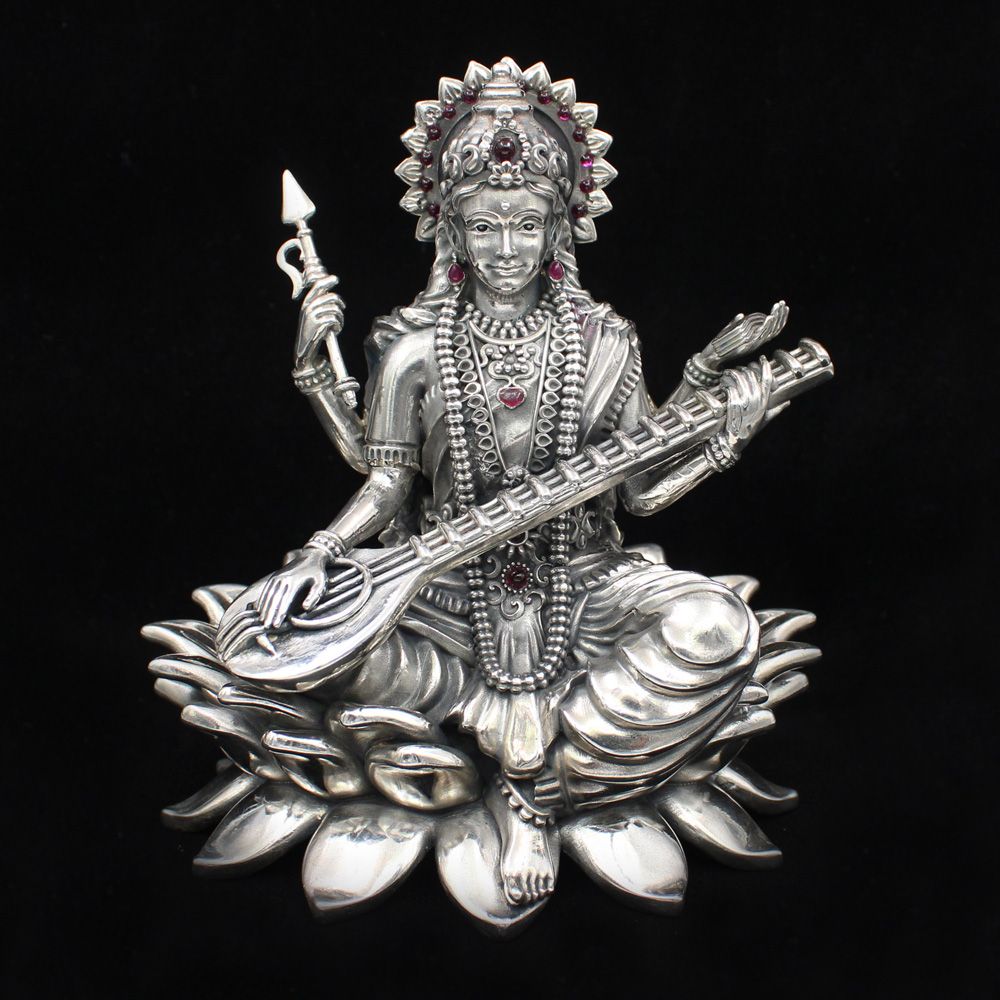 Silver Saraswati Mata  Murti