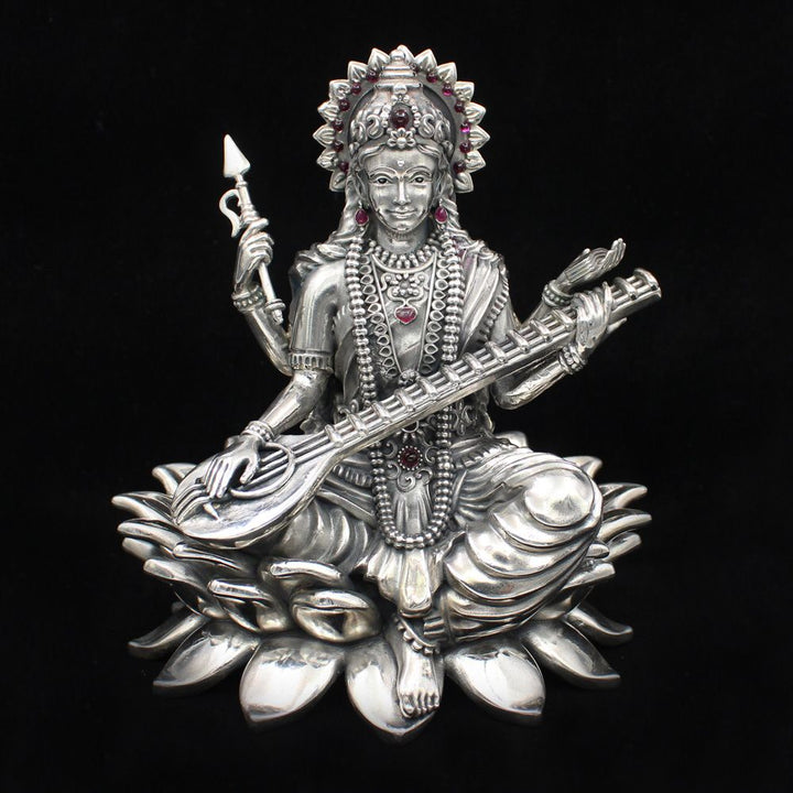 Silver Saraswati Mata  Murti