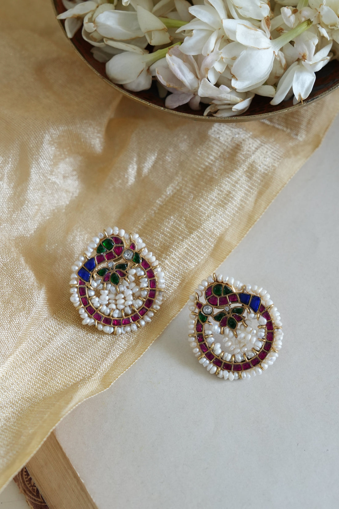 Colorful Meenakari Style Silver Earring
