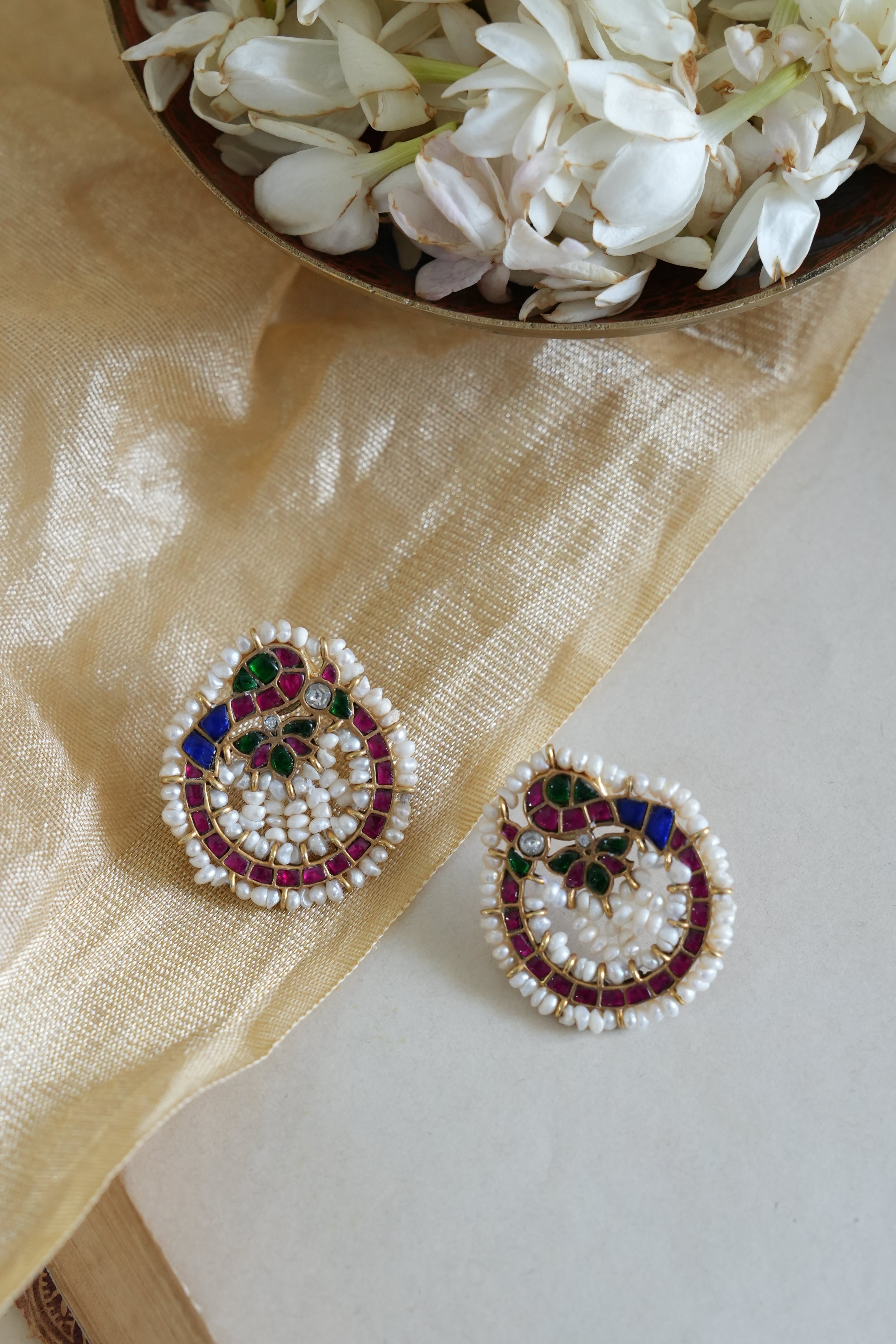 Colorful Meenakari Style Silver Earring