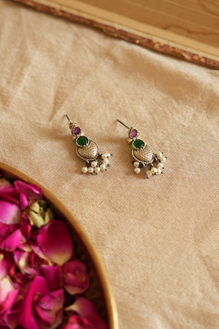 Elegant Oxidised Silver Earrings