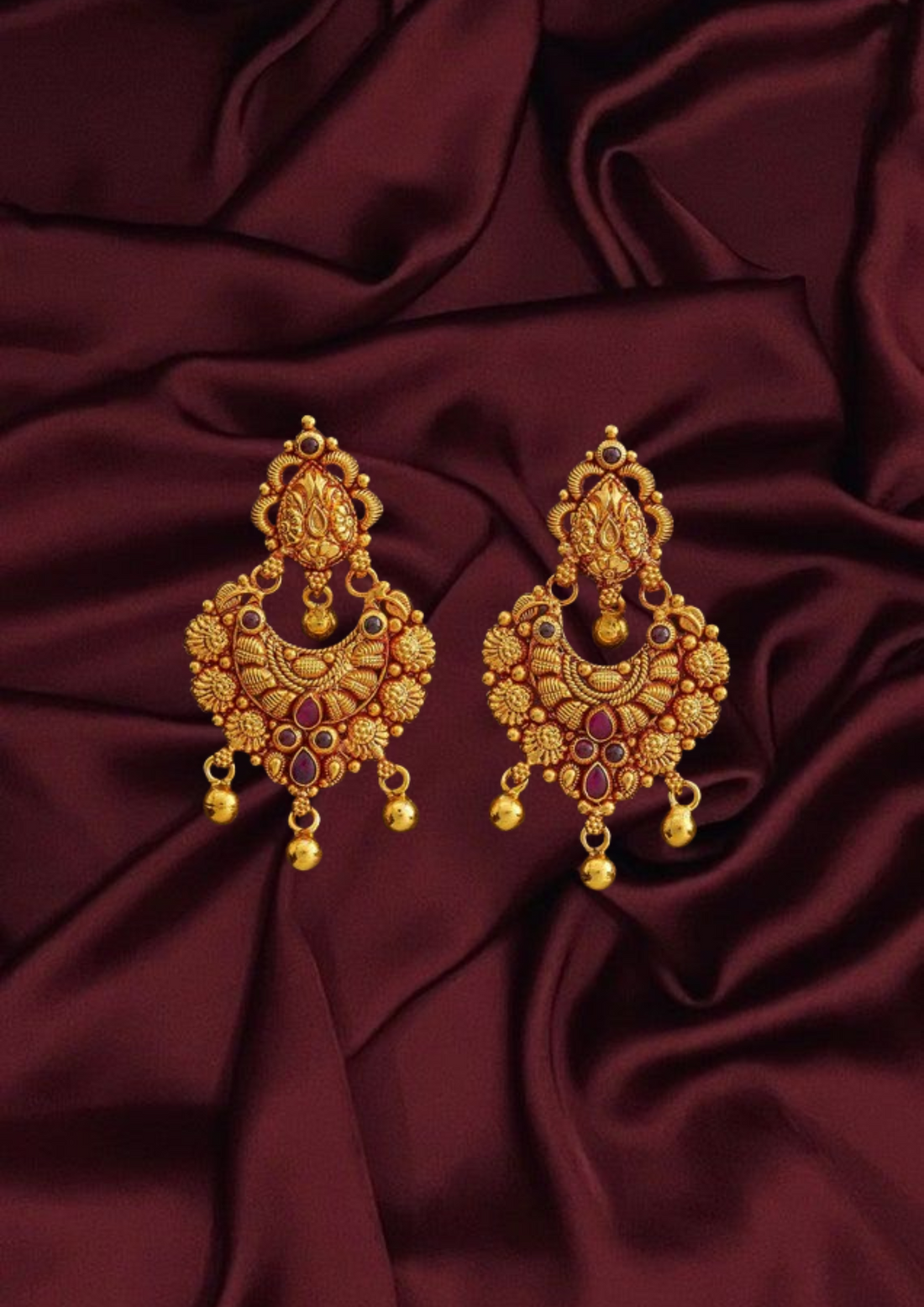 Heritage Silver Temple Necklace with Earrings Lakshmi  Motifs