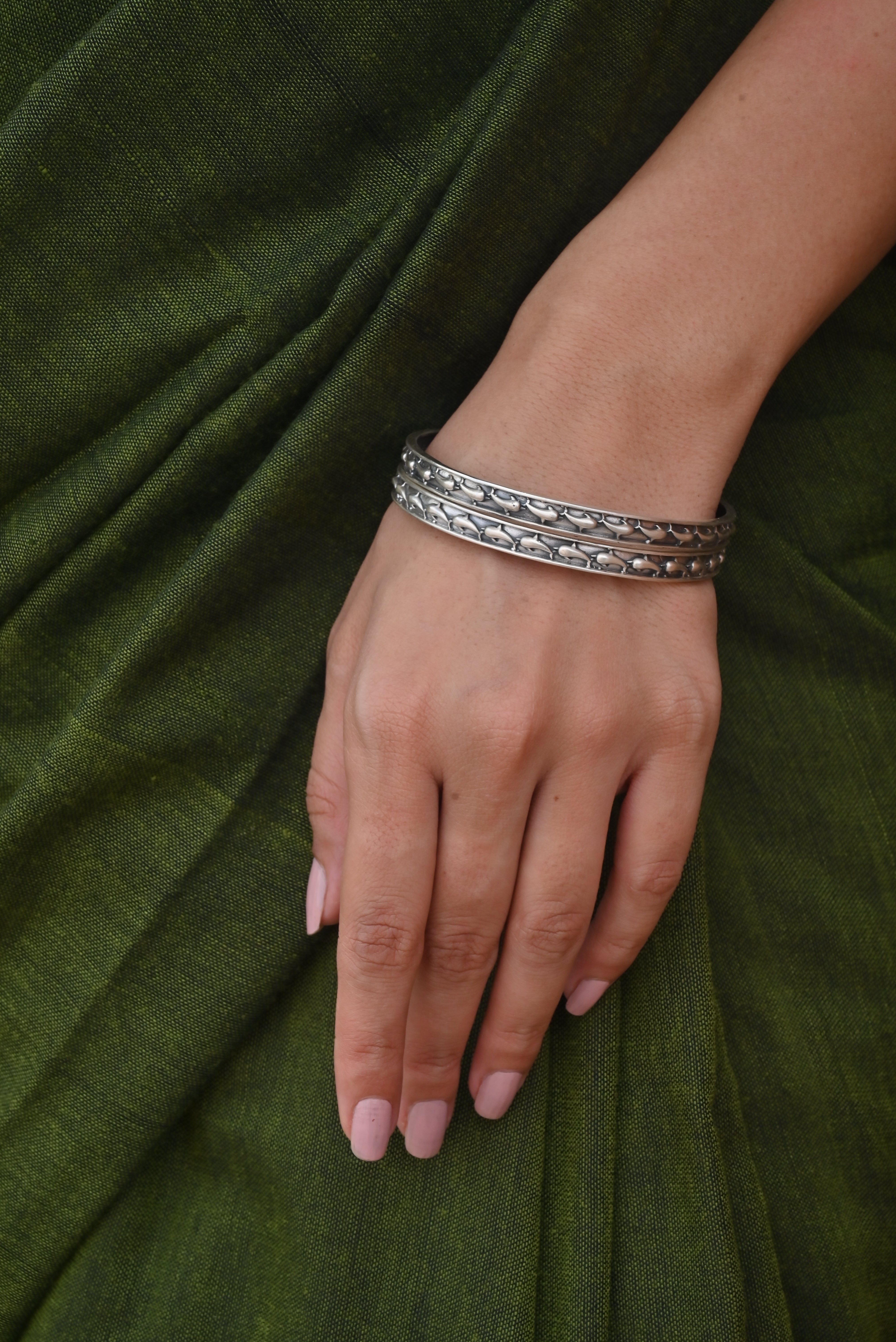 Silver Dolphin Bangle