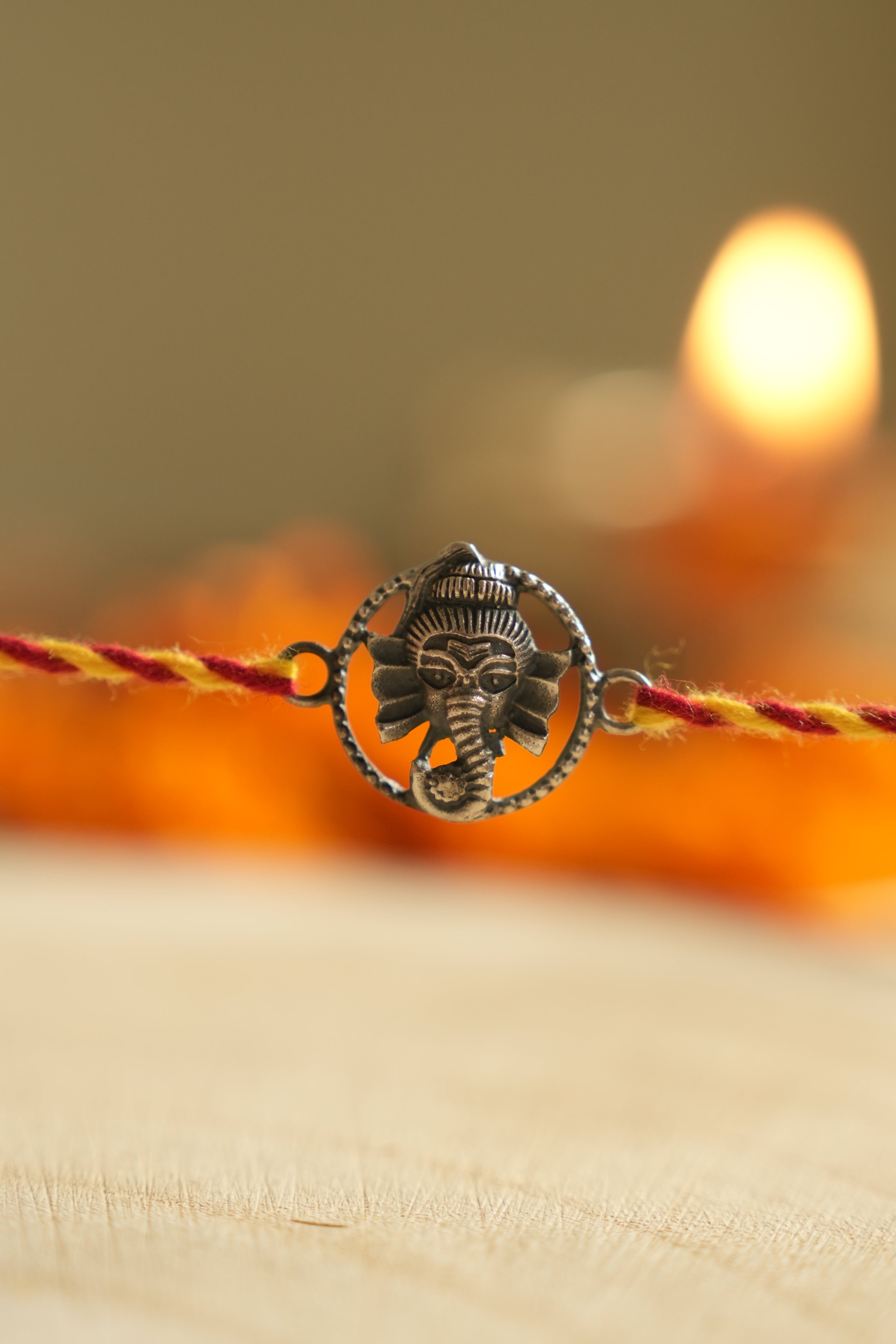Silver  ganpati Rakhi